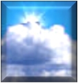 Mostly cloudy
